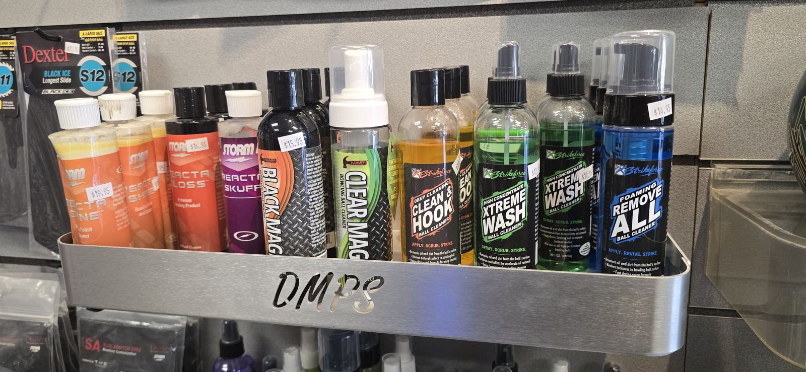 Shelves stocked with equipment and accessories