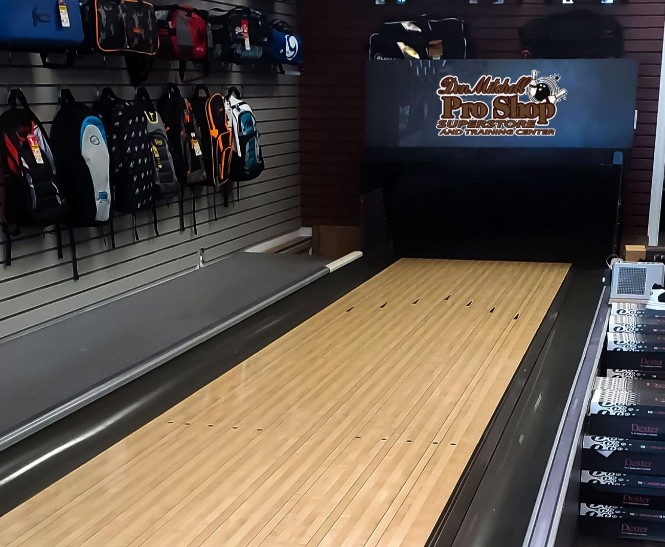 In-house training lane at Don Mitchell Pro Shop